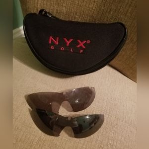 NYX  Golf shades case with 2 lenses covers.
